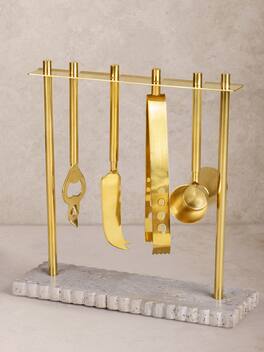 GAURI KOHLI - Jubel Bar Tools - Shades of brown gray with gold