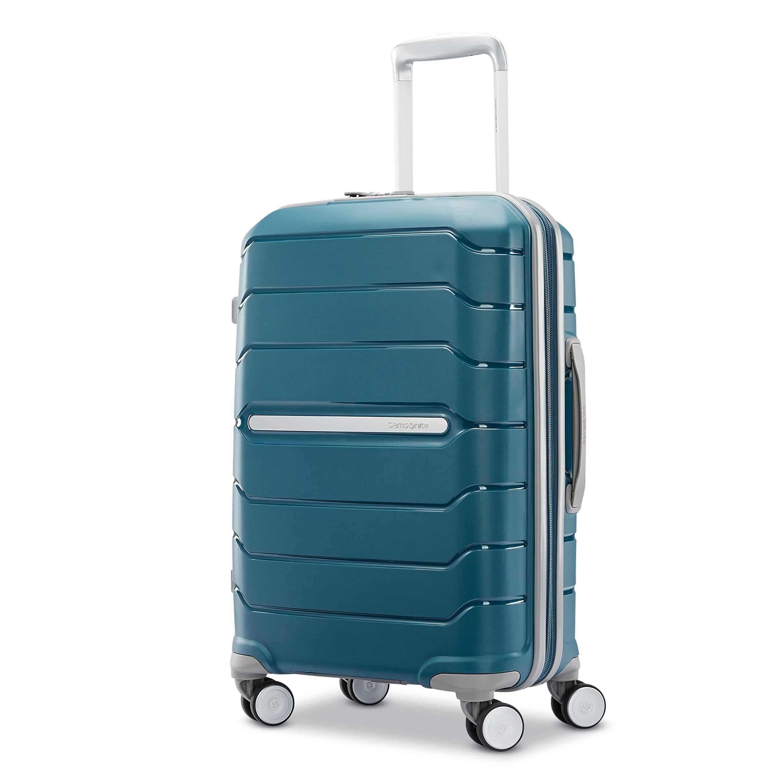 Angle. Samsonite - Freeform Carry-On 21-Inch Hardside Expandable with Double Spinner Wheels - Dark Teal.