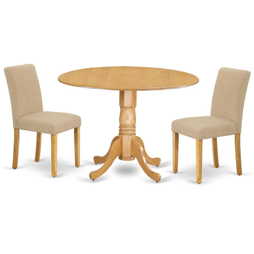 Back. East West Furniture - Dining Room Set Oak - Brown.