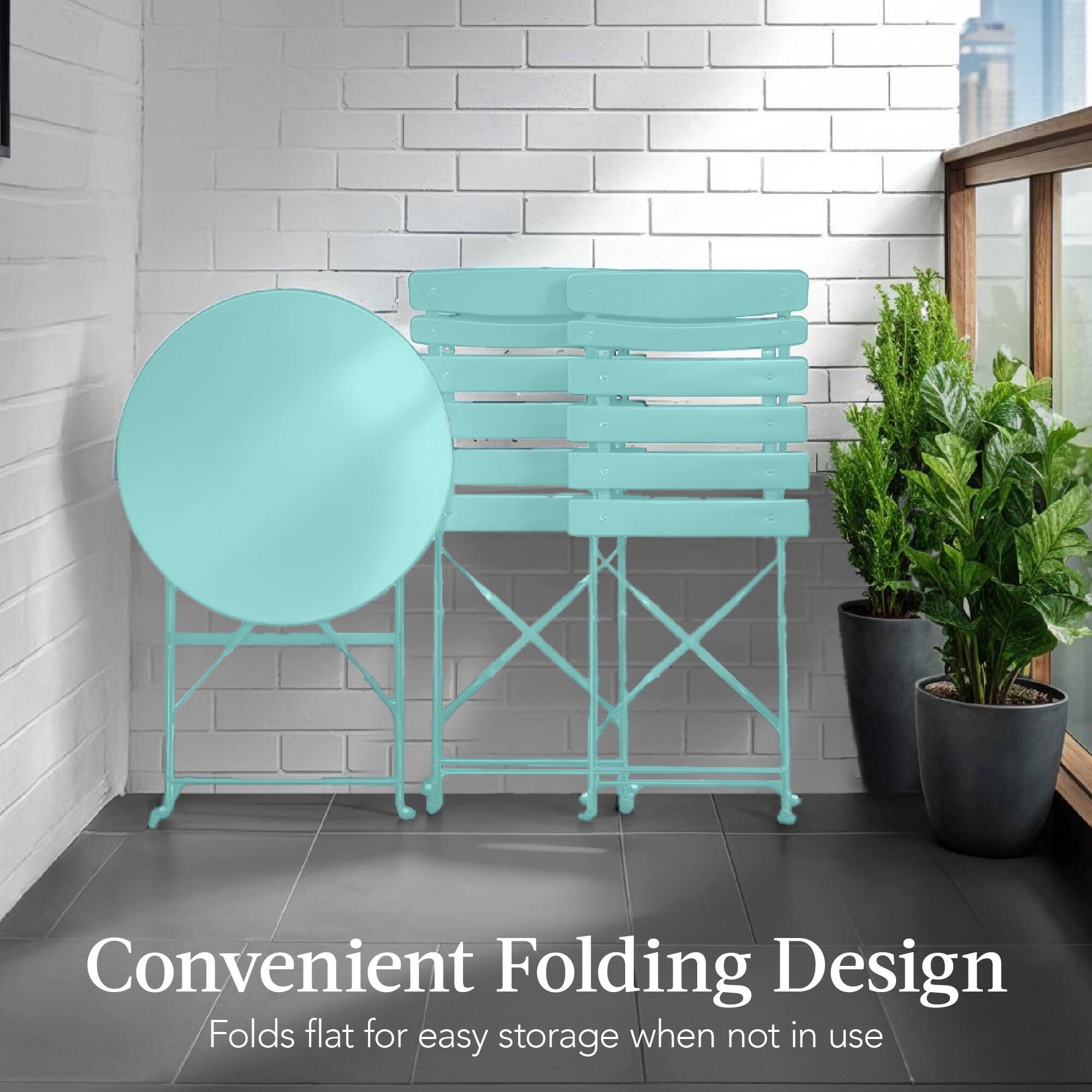Convenient Folding Design  
Folds flat for easy storage when not in use