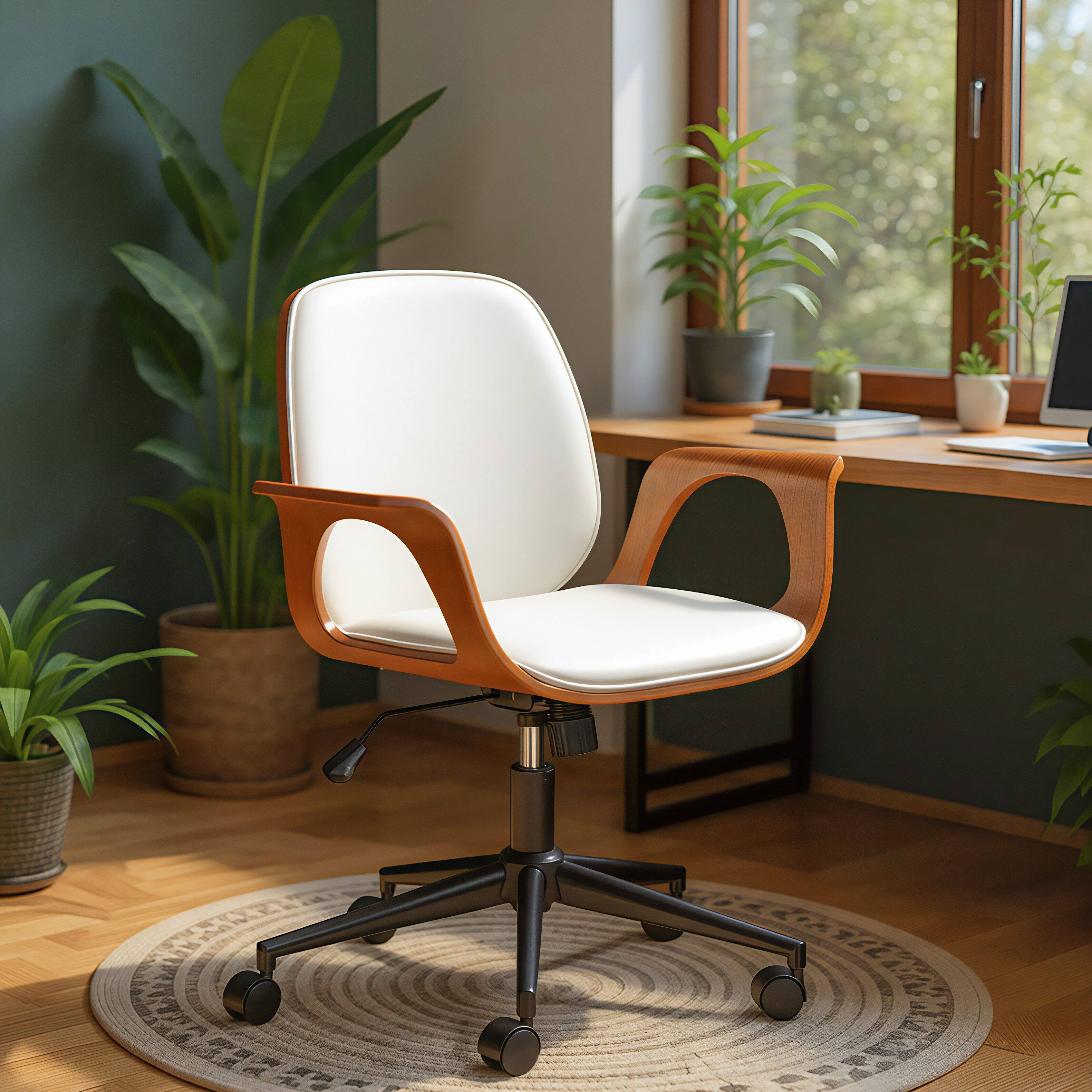 Angle. Hivvago - Ali Office Chair White - White.