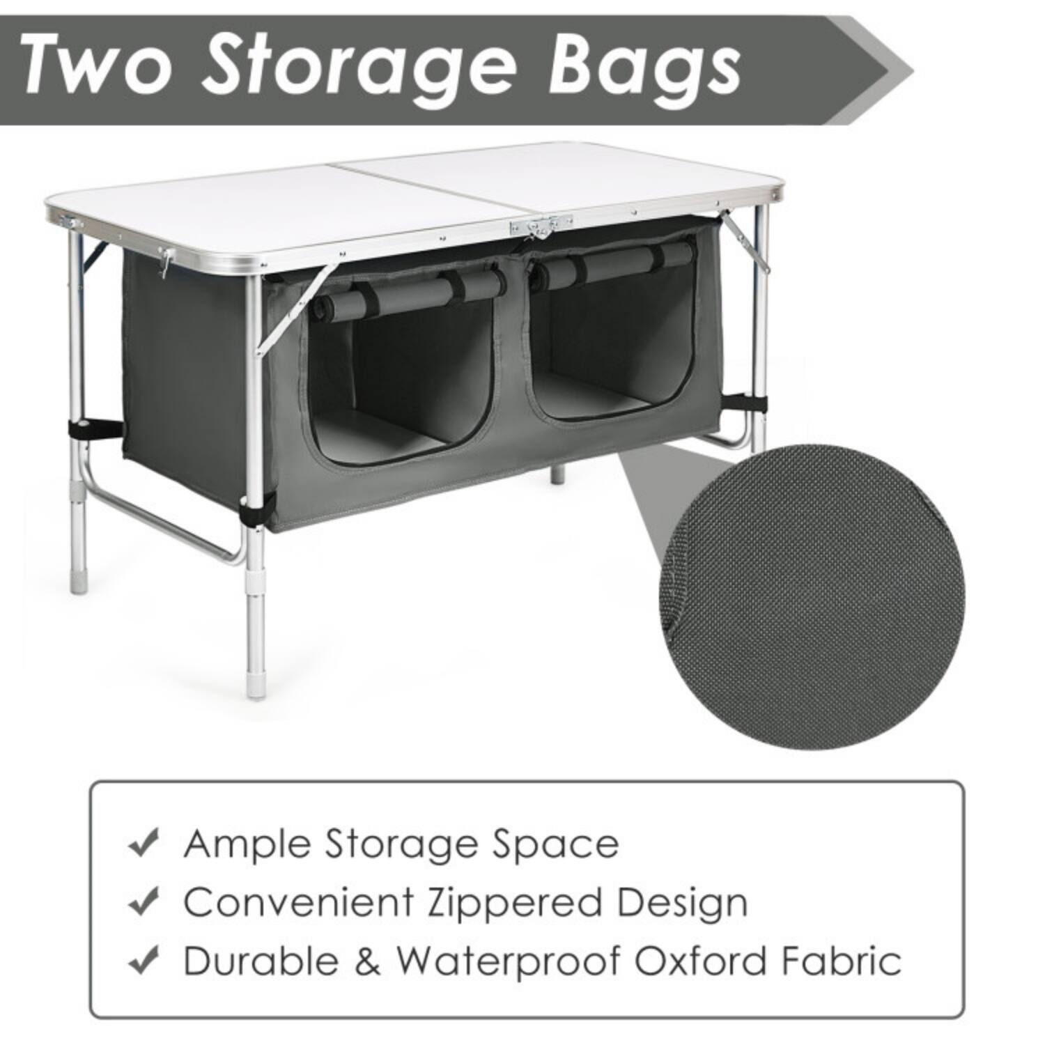 Two Storage Bags

- Ample Storage Space
- Convenient Zippered Design
- Durable & Waterproof Oxford Fabric