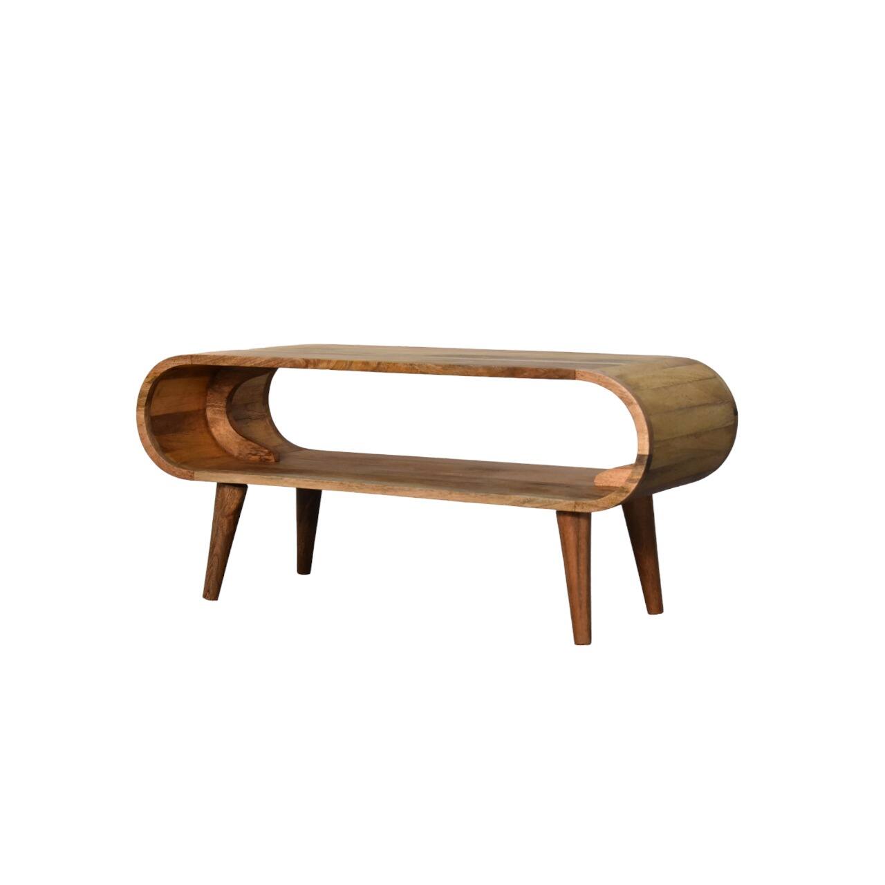 Angle. Artisan Furniture - Amaya Nordic Style Oak-ish Coffee Table - Beige.