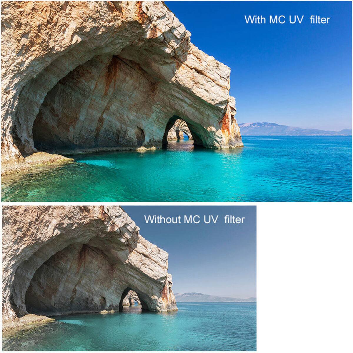 With MC UV filter

Without MC UV filter