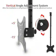 Vertical Angle Adjustment System
After the installation is completed, the screen can be adjusted vertically +5° to -15°.