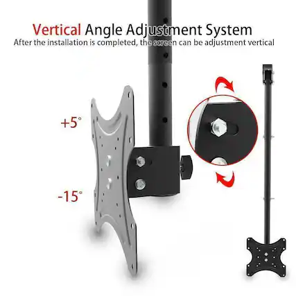 Vertical Angle Adjustment System
After the installation is completed, the screen can be adjusted vertically +5° to -15°.