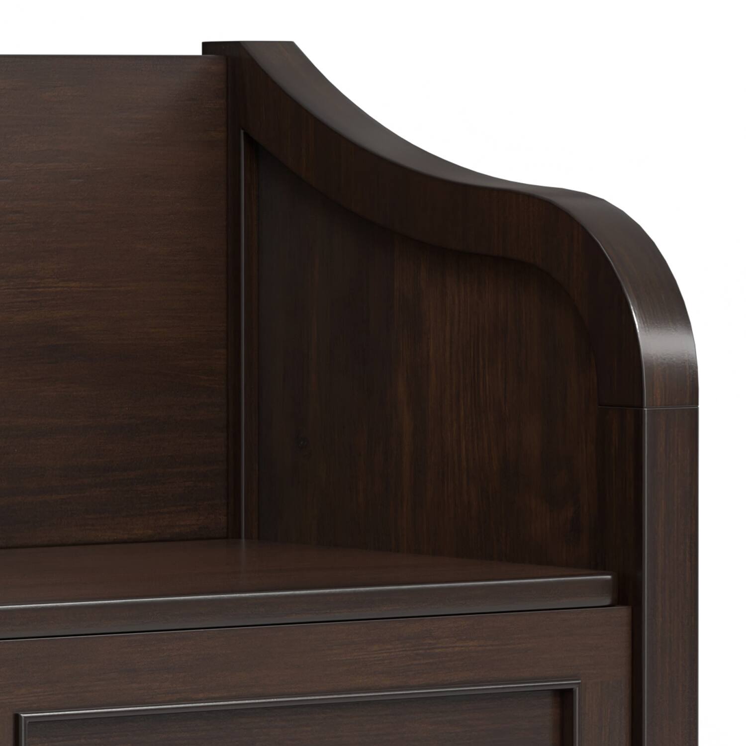 Alt View 6. Simpli Home - Simpli Home Connaught SOLID WOOD 42 inch Wide Traditional Entryway Storage Bench with Shelf in Chestnut Brown - Chestnut Brown.