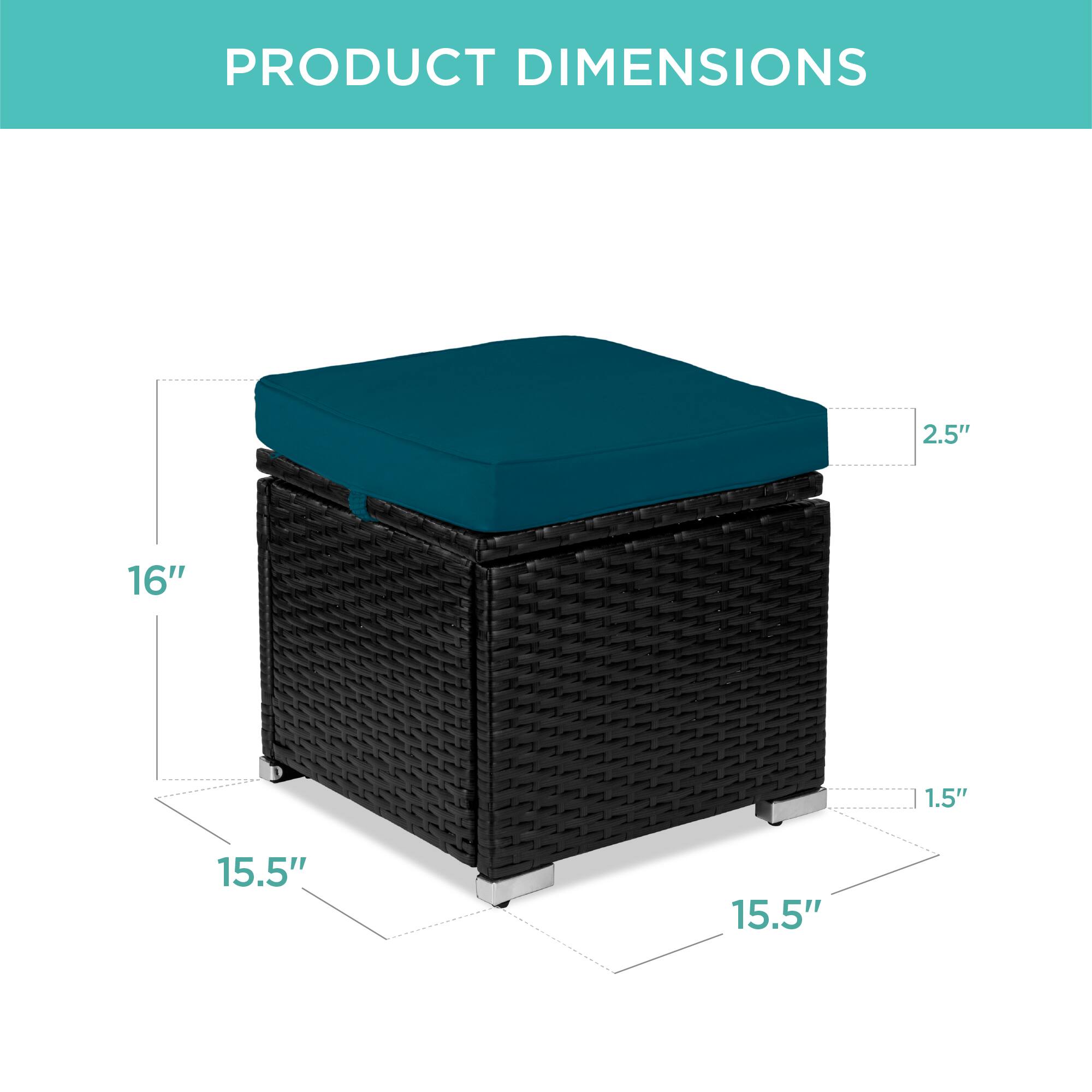 PRODUCT DIMENSIONS

2.5"  
16"  
1.5"  
15.5"  
15.5"