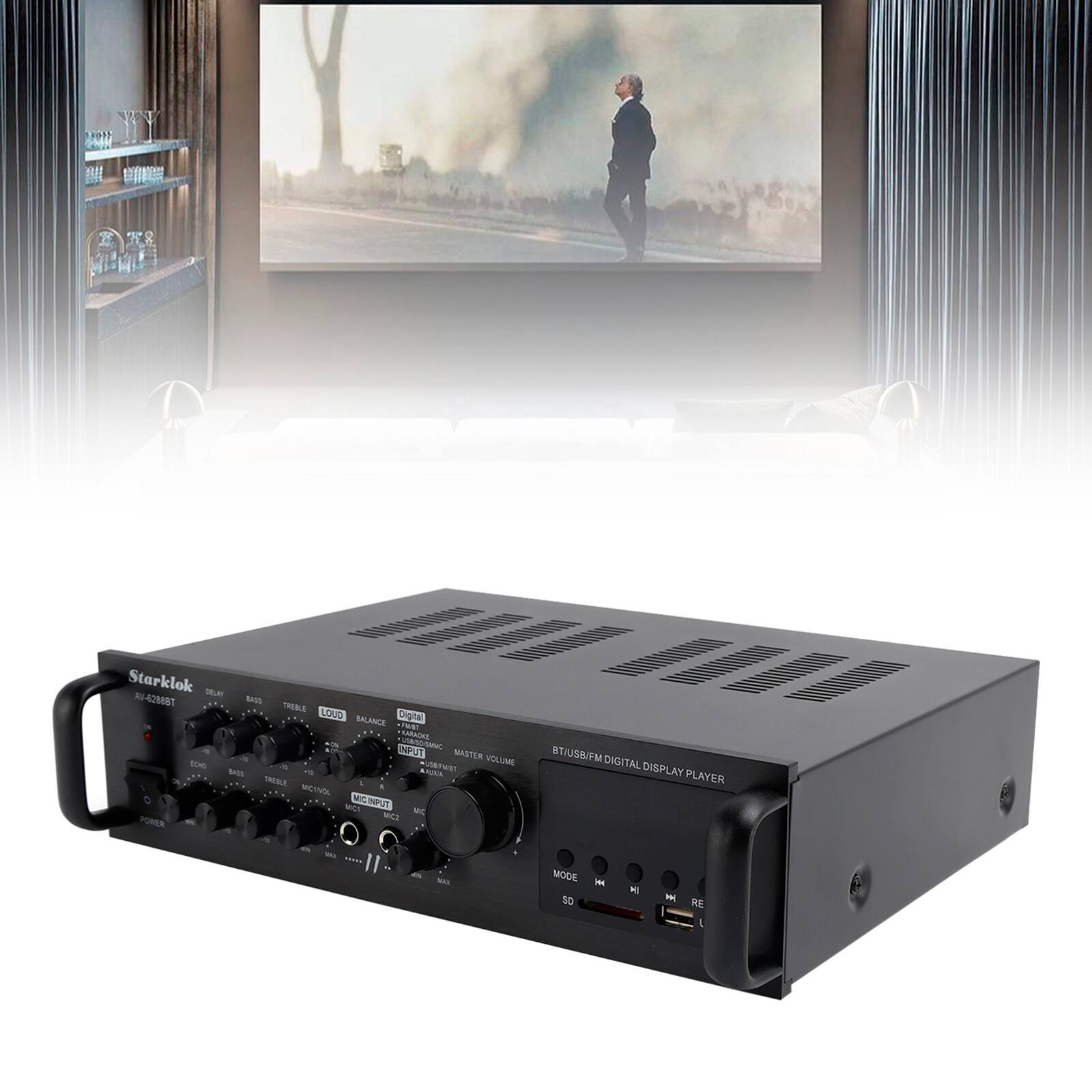 Starklok SLE AU-42988T SAS S - LOUD Digital SALANCE RS RARWONE USSA ENPUT WASTER - USSTS VOLUME tuts - US 1 MeT MSUT - MT POREN w m ST/USB/FM DIGITAL DISPLAY PLAYER - BT/USB/FM DIGITAL DISPLAY PLAYER - MODE 50 M H E RE