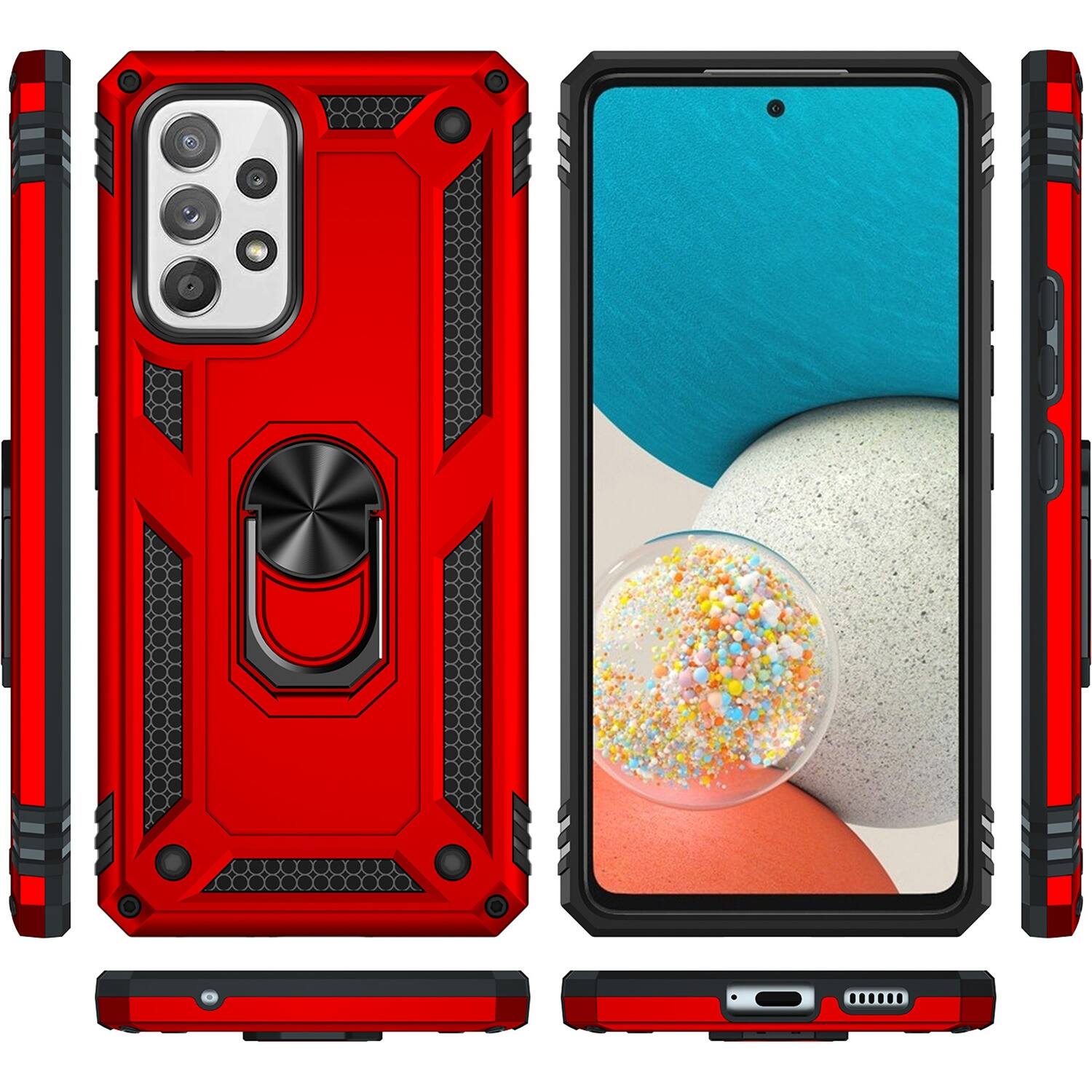 Alt View 12. SaharaCase - Military Kickstand Case for Samsung Galaxy A53 5G - Red.