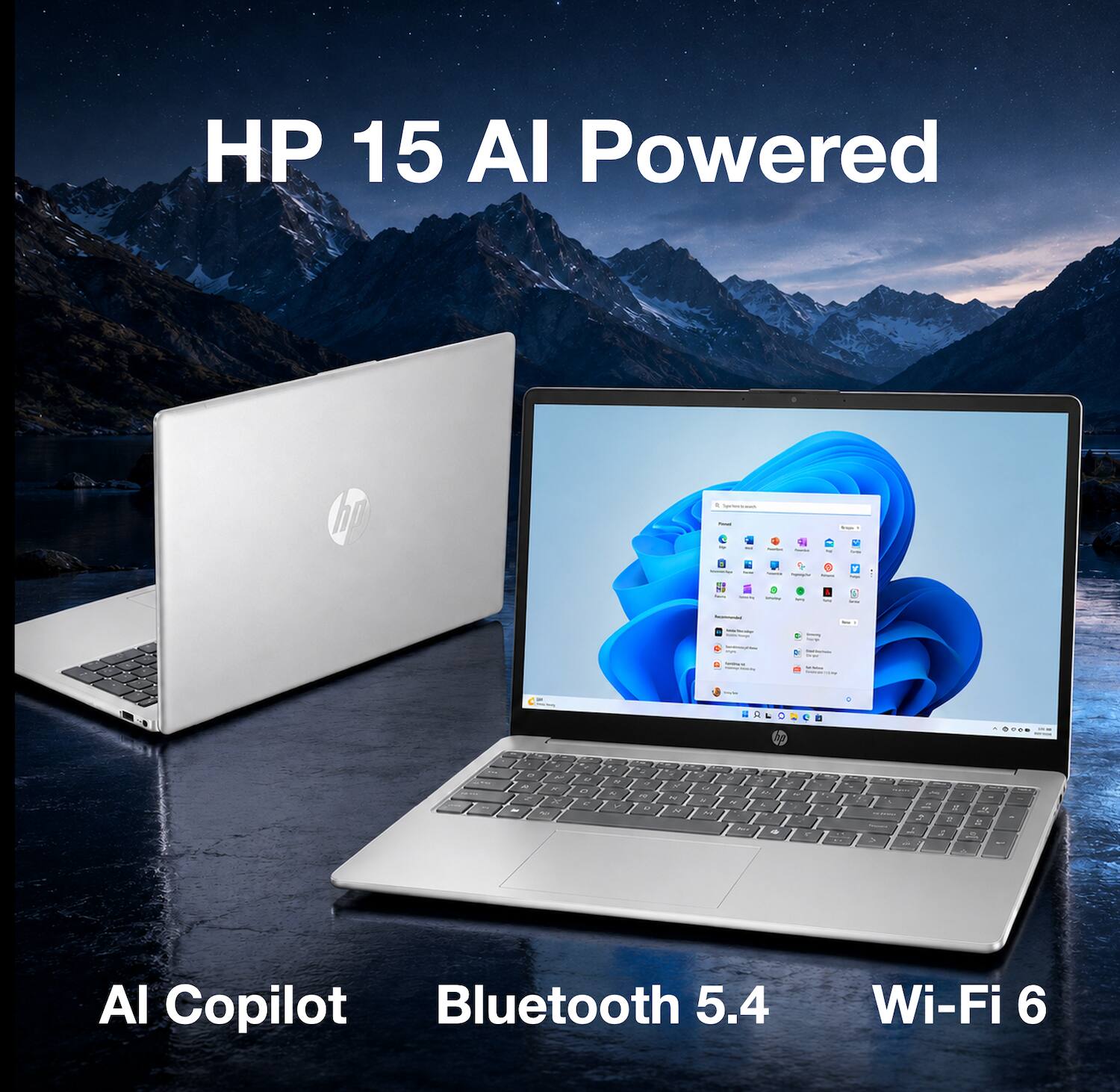 HP 15 AI Powered

AI Copilot
Bluetooth 5.4
Wi-Fi 6