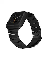 Front. WITHit - Universal Stainless-Steel Band – Compatible with 42mm Smartwatches - Black.