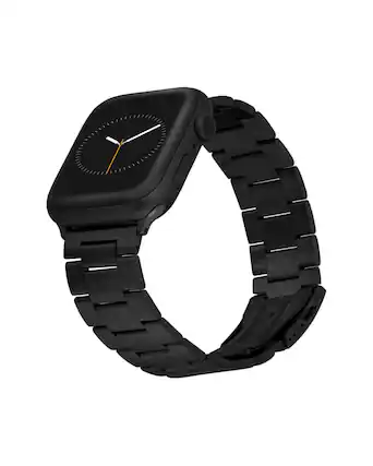 Front. WITHit - Titanium Band with Easy-Removable Links – Fits 42mm (Series 1–3), 44/45/46mm, SE 3 44mm & Ultra (1–3) - Black.