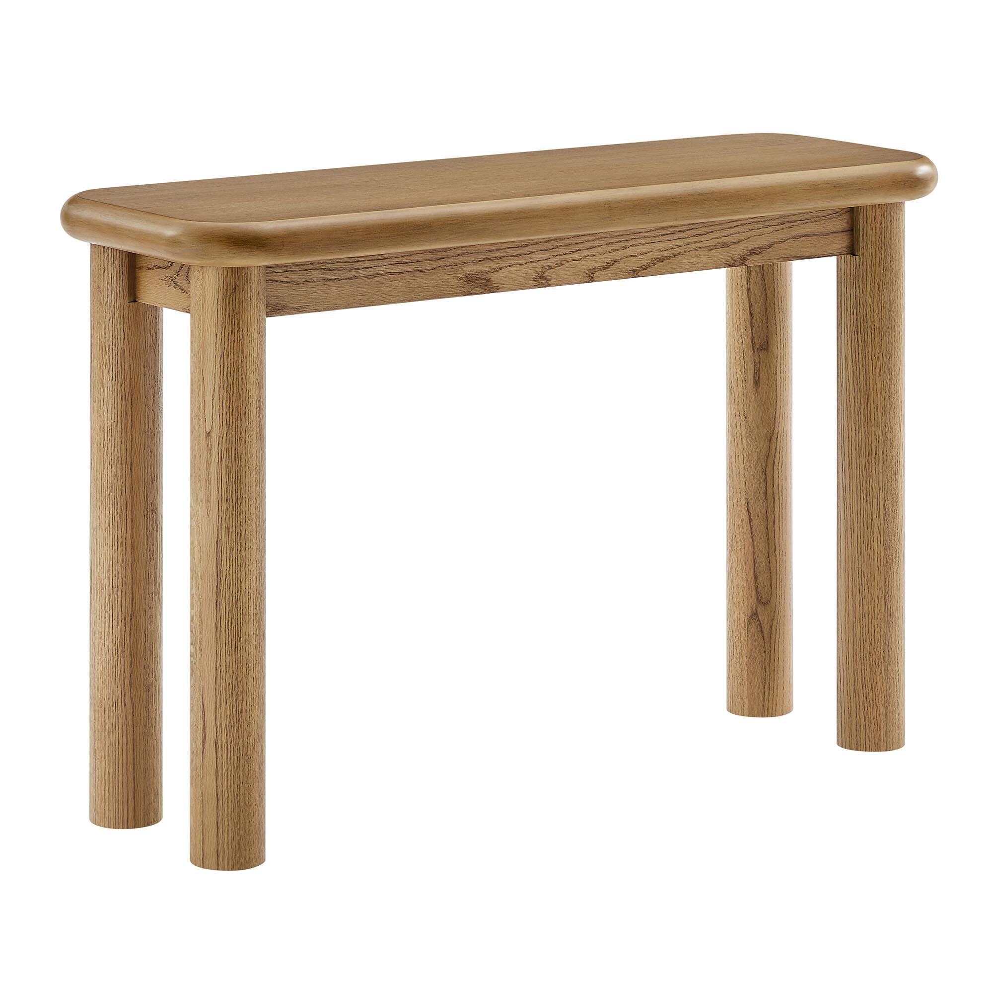 Angle. Modway - Alvia Oak Wood Console Table by Modway - Weathered Oak.