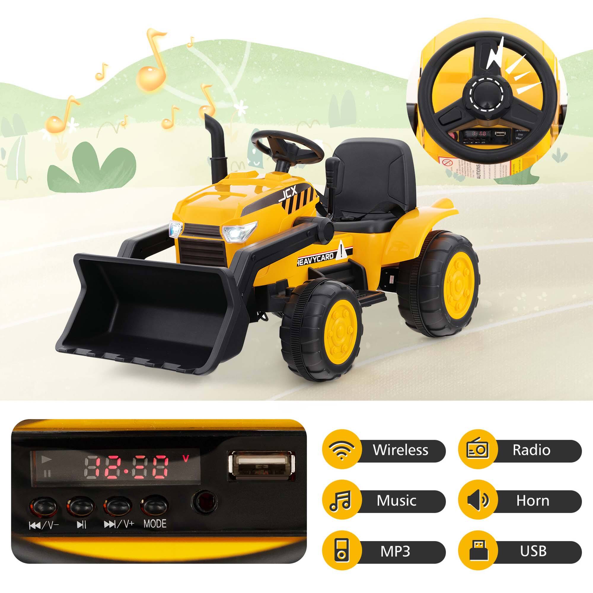Costway 12V Kids Ride On Excavator Digger Electric Bulldozer