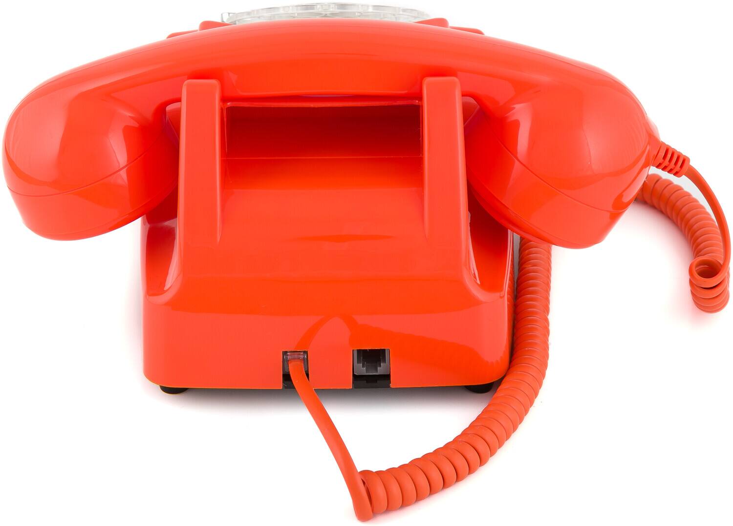 Alt View 1. PopMarket - GPO Retro GPO746ROR 746 Desktop Rotary Dial Telephone - Orange   - MISC ACCESSORY - Red.