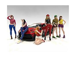 "Girls Night Out" 6 piece Figurine Set for 1/18 Scale Models by American Diorama - Multi