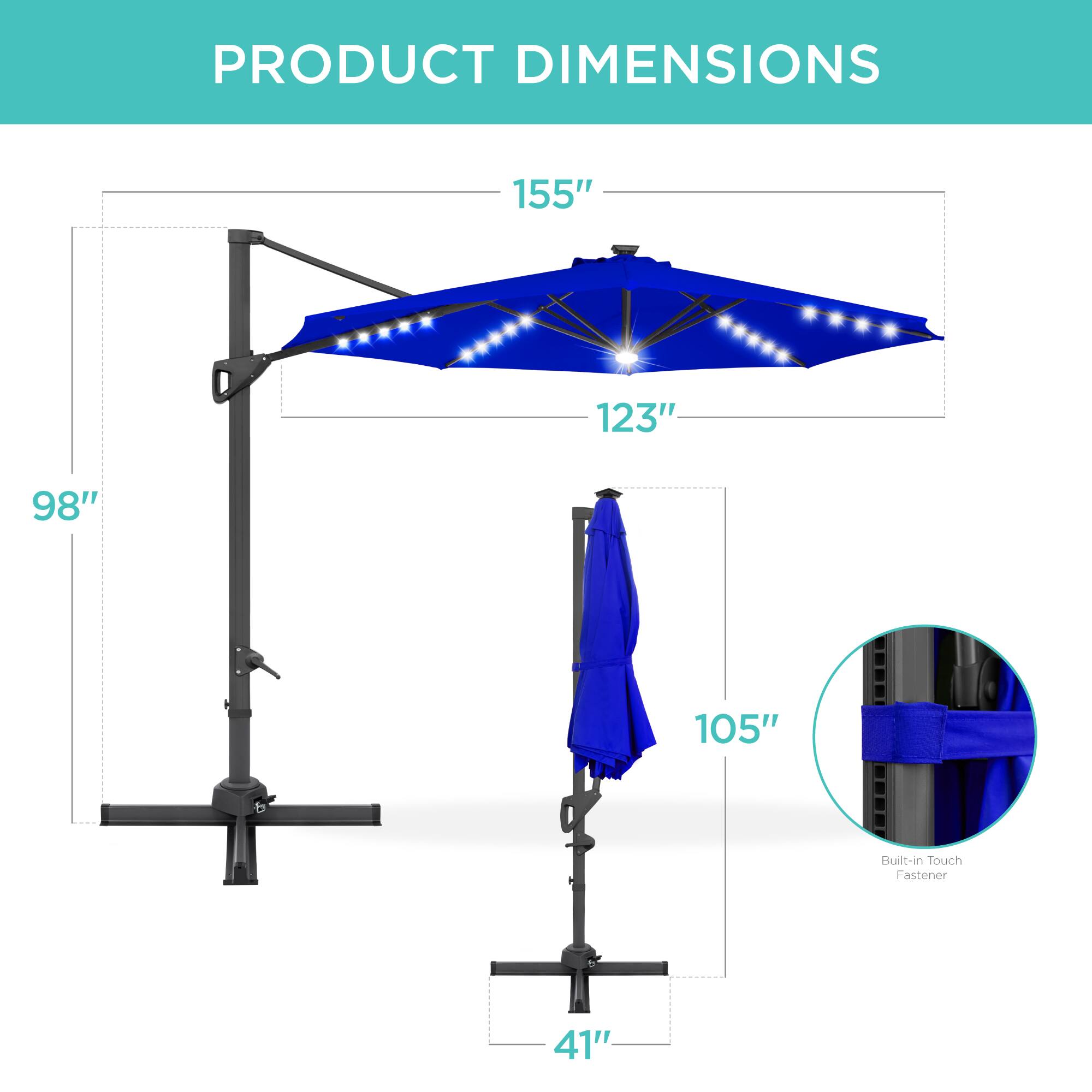 PRODUCT DIMENSIONS

- 155"
- 123"
- 98"
- 105"
- 41"

Built-in Touch Fastener