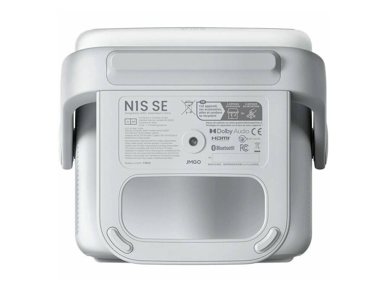 N1S SE  
Designed by JMGO  
Assembled in China  

Cet appareil, ses accessoires, piles et cordons se recyclent.  
Points de collecte : www.quefairedesdechets.fr  
Privilégiez la réparation ou le don de votre appareil.  

Dolby Audio  
HDMI  
Bluetooth  

FR  
CE  
KC  

A DEPOSER EN MAGASIN  
A DEPOSER EN DECHETTERIE  

JMGO