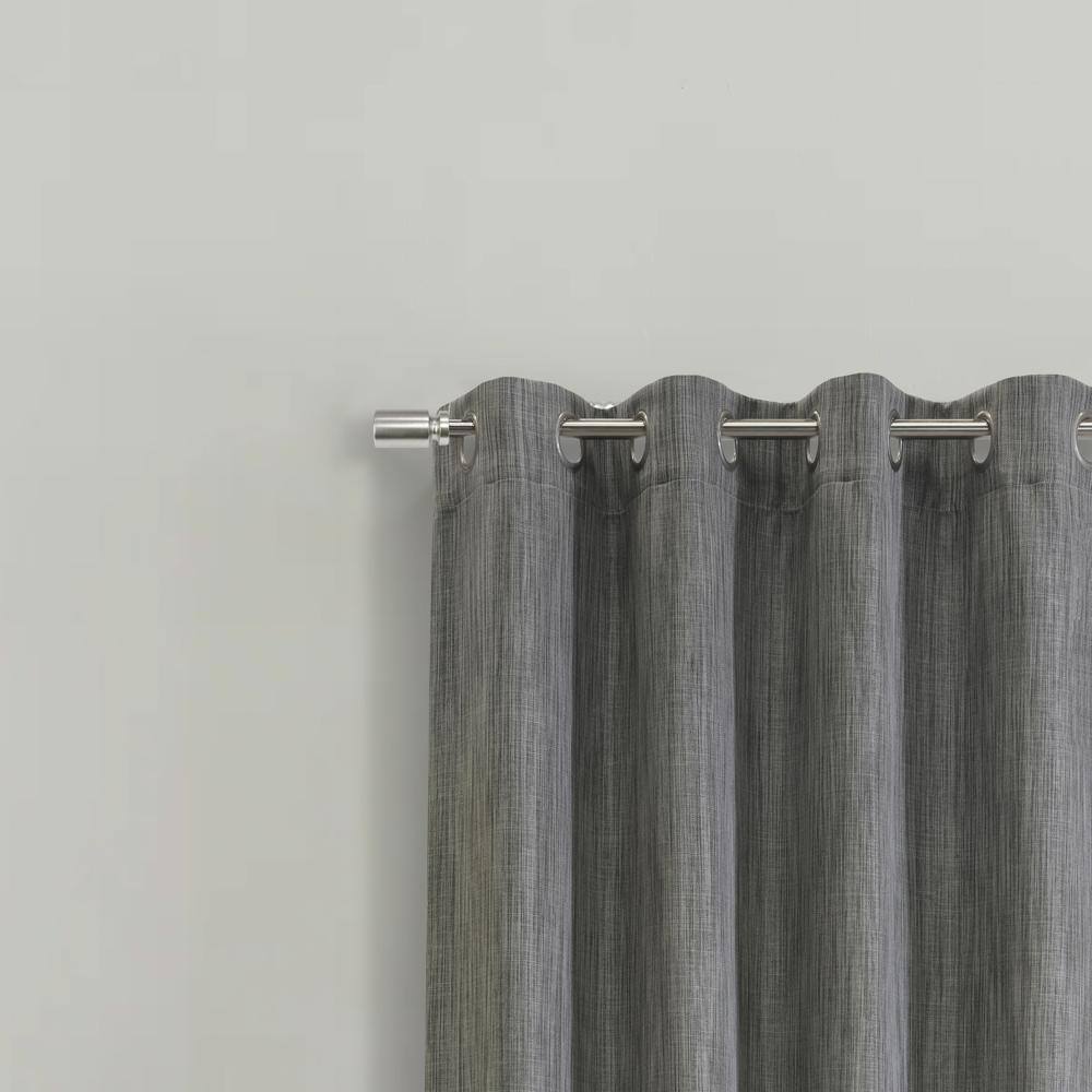 Left. Commonwealth Home Fashions - Habitat Sanders Light Filtering Window Treatment Grommet Curtain Panel for Bedroom Livingroom 52" x 108" Grey - Grey.