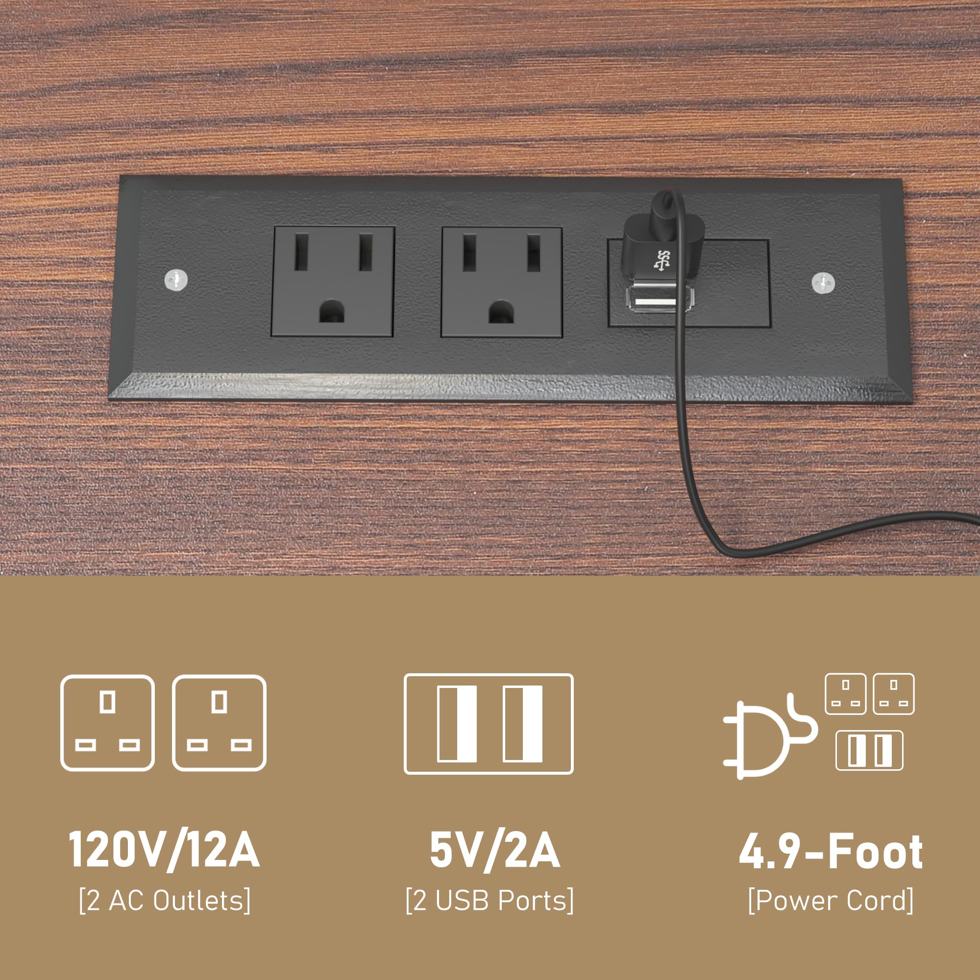 Se 1 120V/12A [2 AC Outlets] 5V/2A [2 USB Ports] 4.9-Foot [Power Cord]