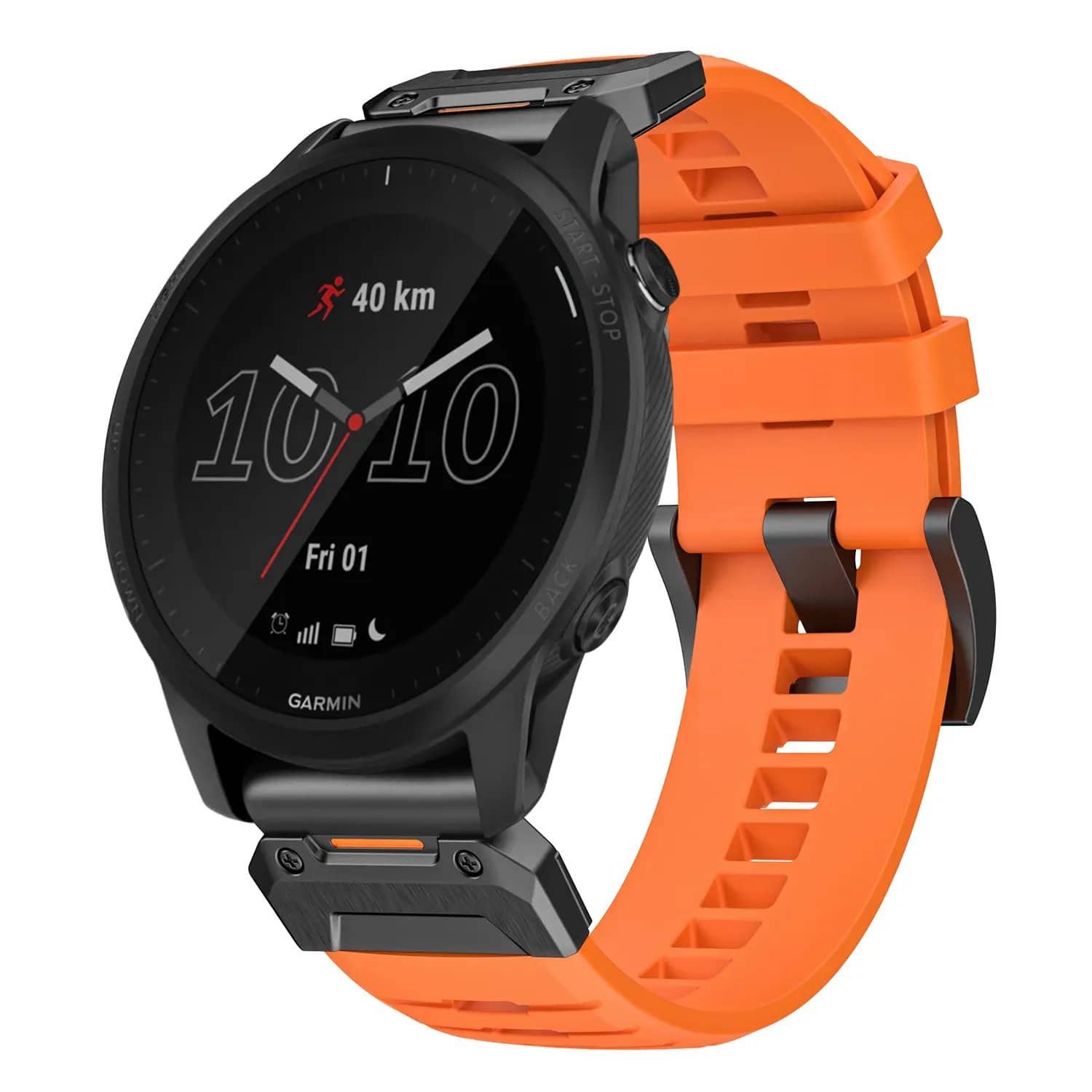 StrapsCo - Elite FKM Strap QuickFit 22 Watch Band For Garmin Forerunner 945 - Blaze