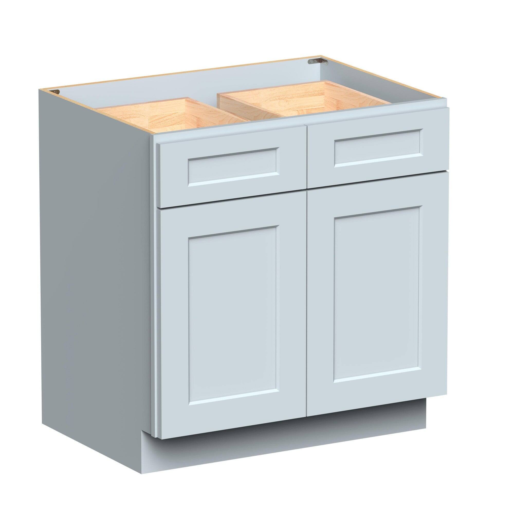 Alt View 1. Boyel Living - 33in.W Dove Gray BASE CABINET Fully assembled Cabinet with One Rubberwood Drawer and Two MDF Door Recessed Panel Shaker - Gray.