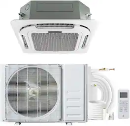 Babevy - 24000 BTU Ceiling Cassette Mini Split AC - 360° Airflow, 208/230V, 25ft Kit, Cooling&Heating