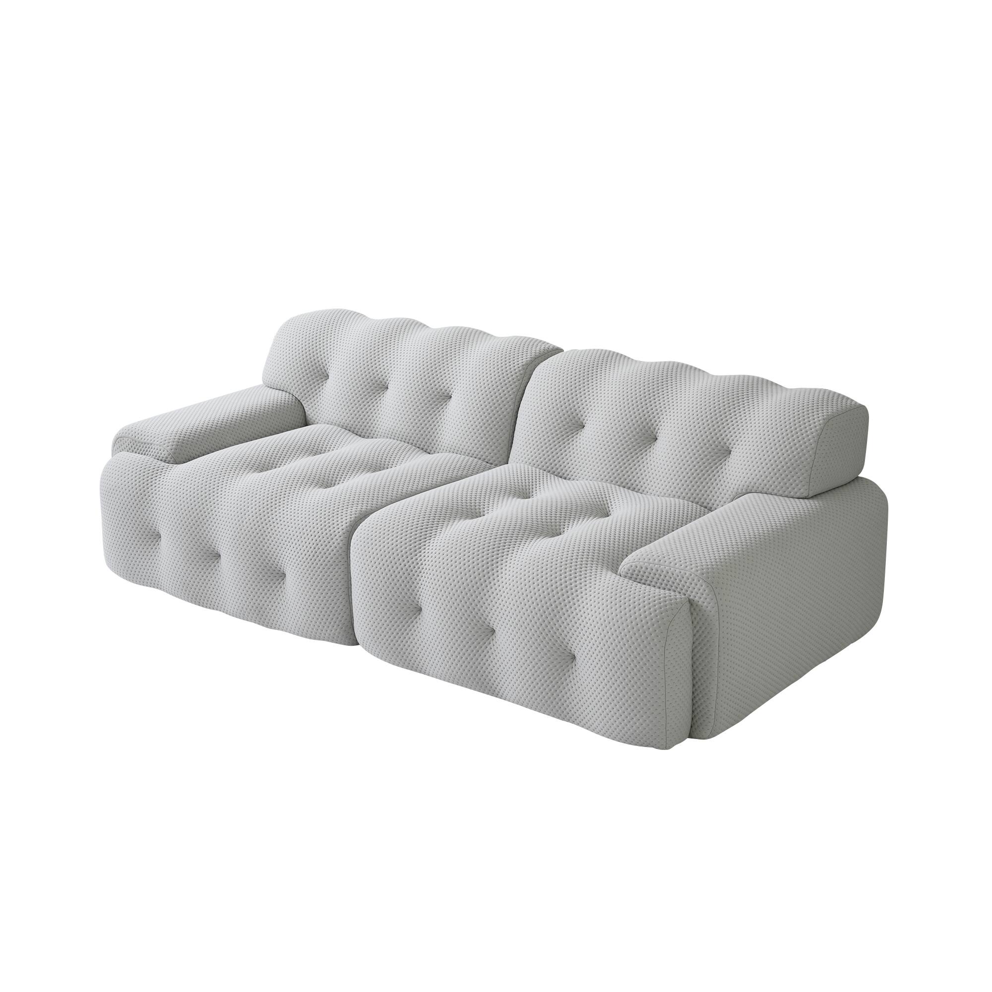 Alt View 10. Yardgrace - 102.4in Modular Sectional Couch, 2 Seats Breathable Floor Sofa, Modern Couch, Green - Grey.