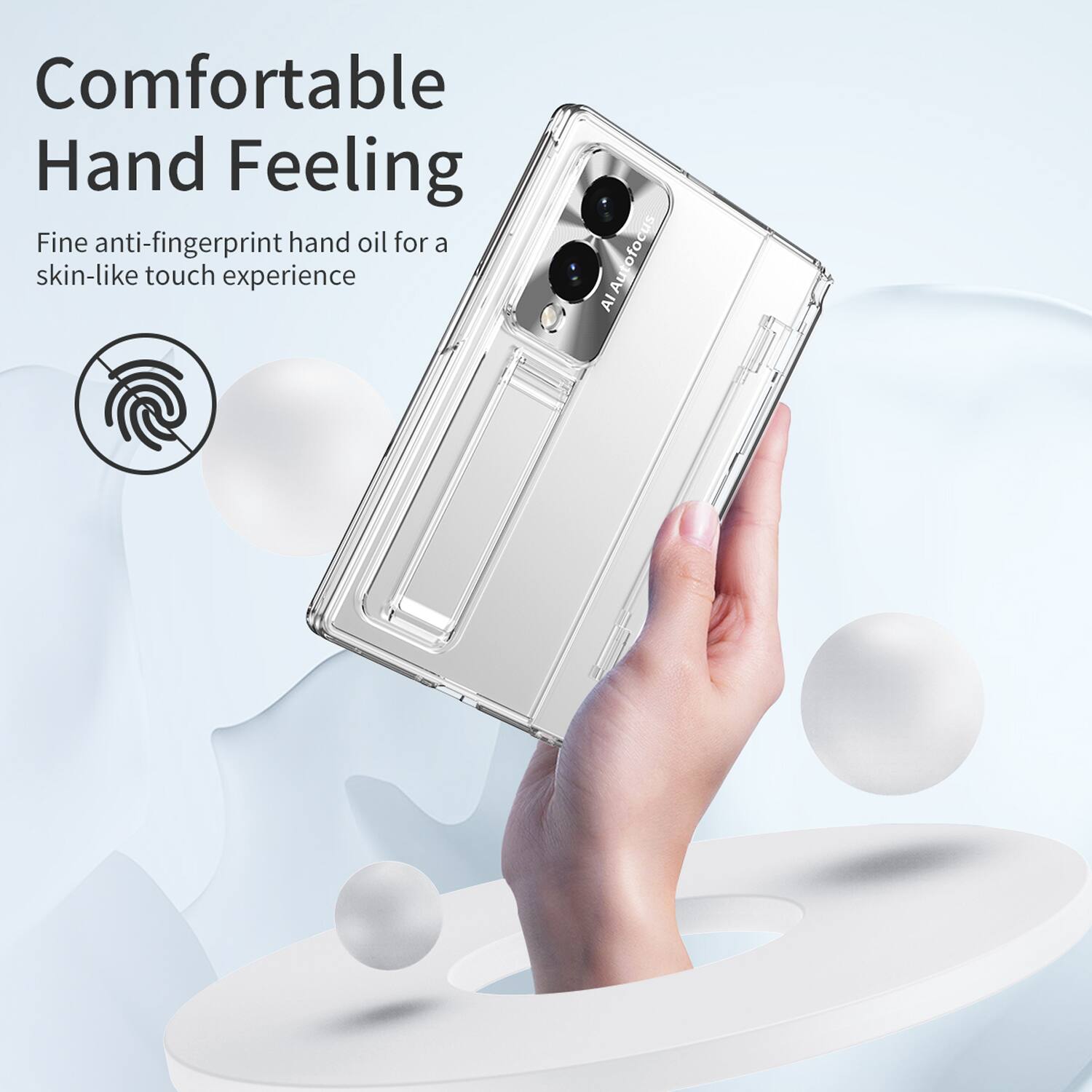 Comfortable Hand Feeling  
Fine anti-fingerprint hand oil for a skin-like touch experience  
AI Autofocus