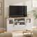 Front. Acekool - Retro TV Stand for 75 Inch TV Media Console with 2 Glass Cabinets & Open Shelves, White - White.