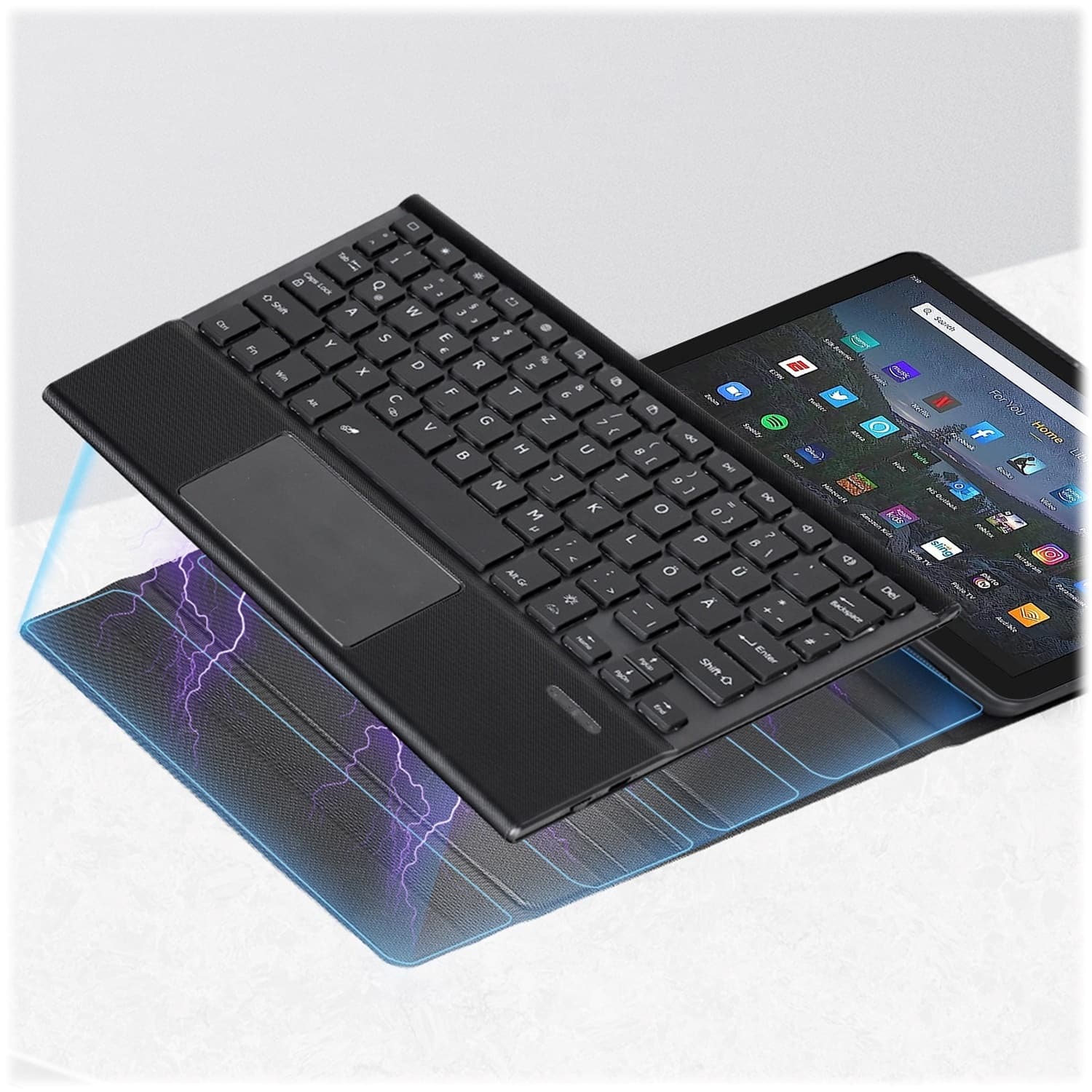 Alt View 12. SaharaCase - Keyboard Case for Amazon Fire Max 11 (2023) - Black.