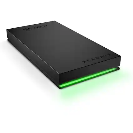 Front. Seagate - Game Drive for Xbox 1TB External USB 3.2 Gen 1 Portable SSD with Green LED Bar - Black.