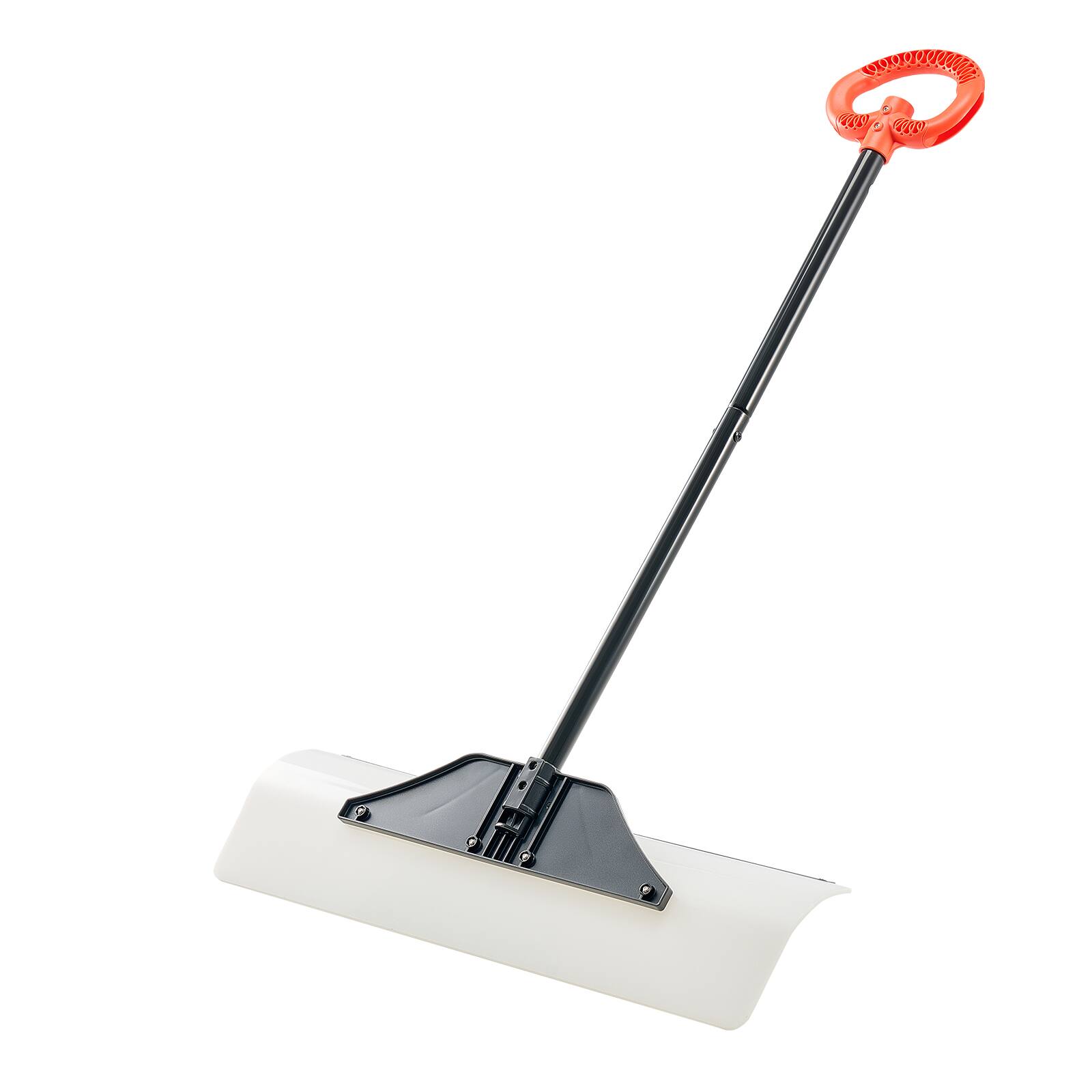 Alt View 5. VEVOR - Snow Pusher Shovel, 30 in Outdoor Snowplow Shovel with Ergonomic Grip, HDPE Plastic Blade,Shovels with Segmented Handle - White, orange, black.