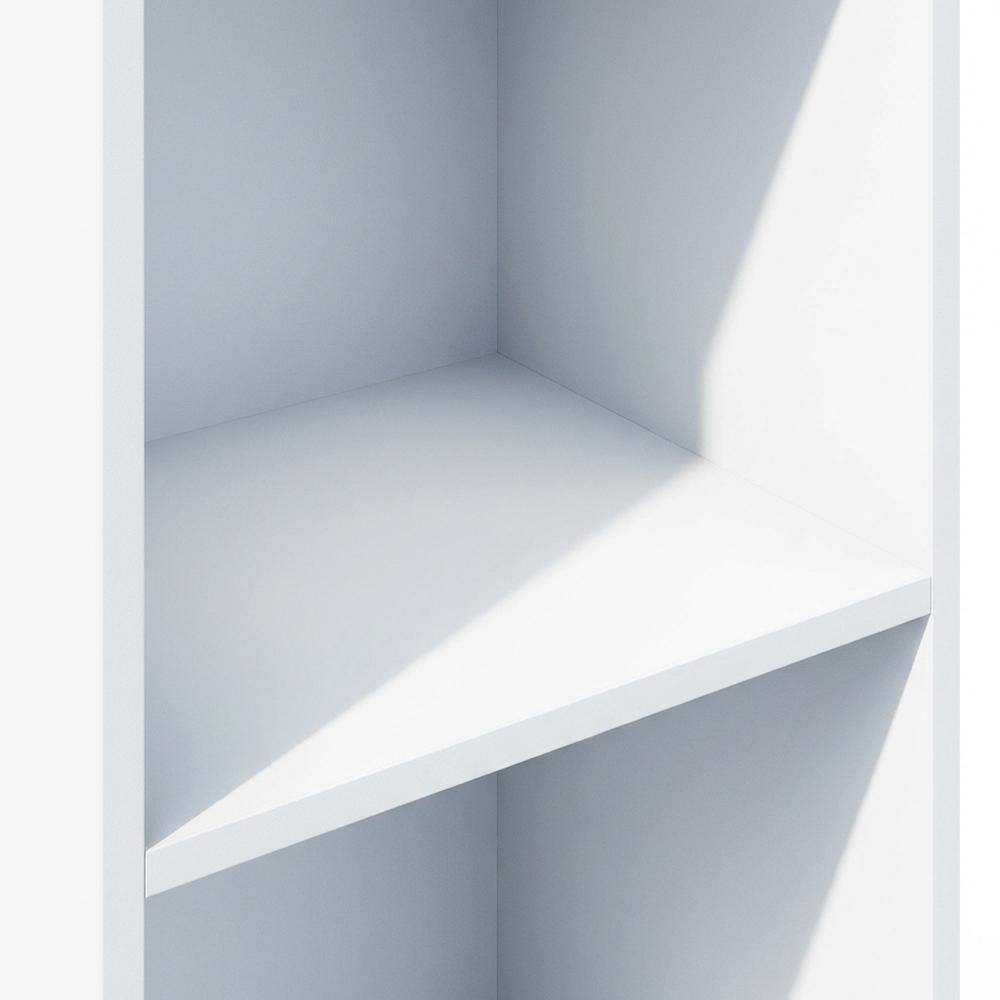 Angle. FurniFact - Engineered Wood 5-Tier Open Shelf Closet and Storage Organizer - White.