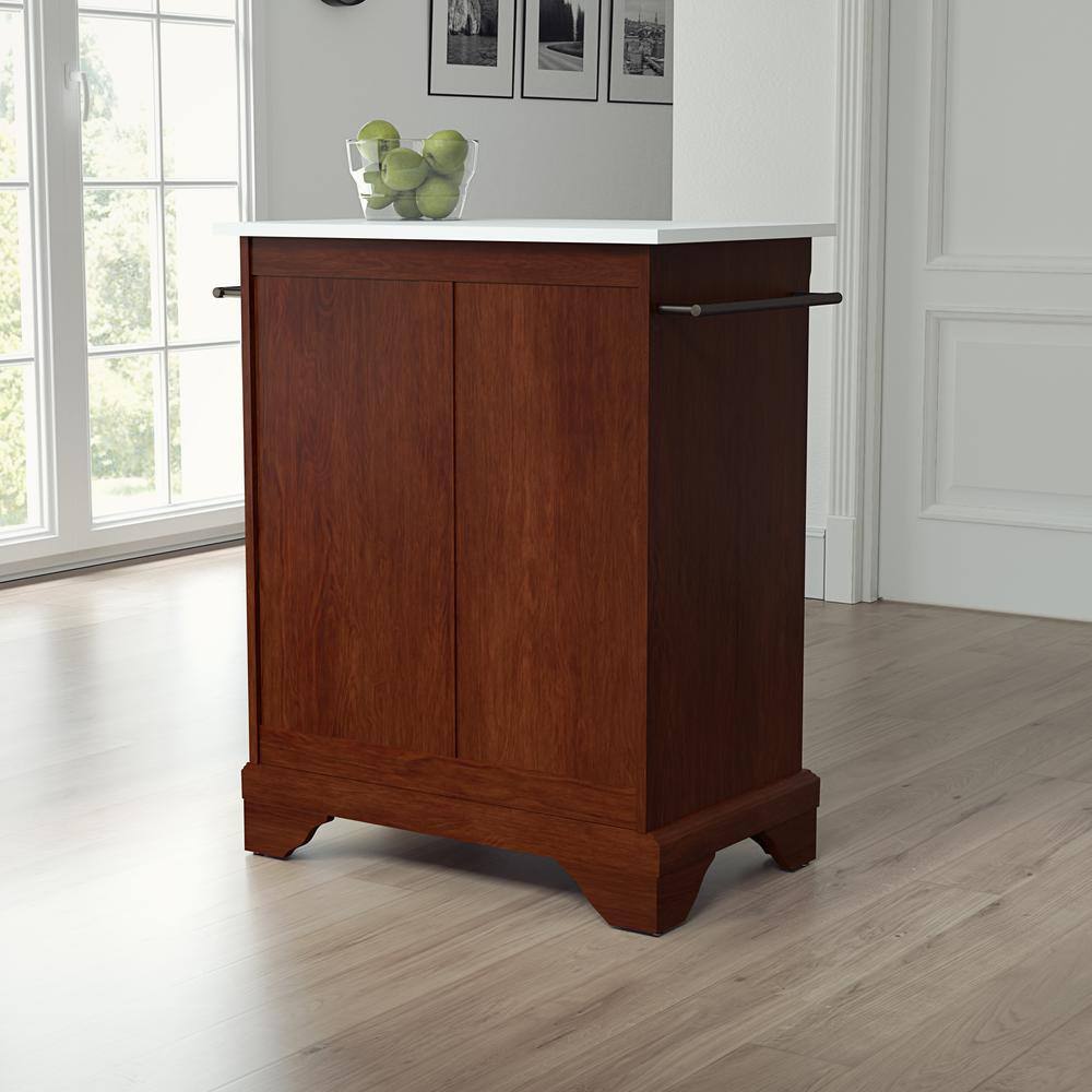 Alt View 4. Crosley Furniture - Lafayette Stone Top Portable Kitchen Island/Cart - Mahogany.