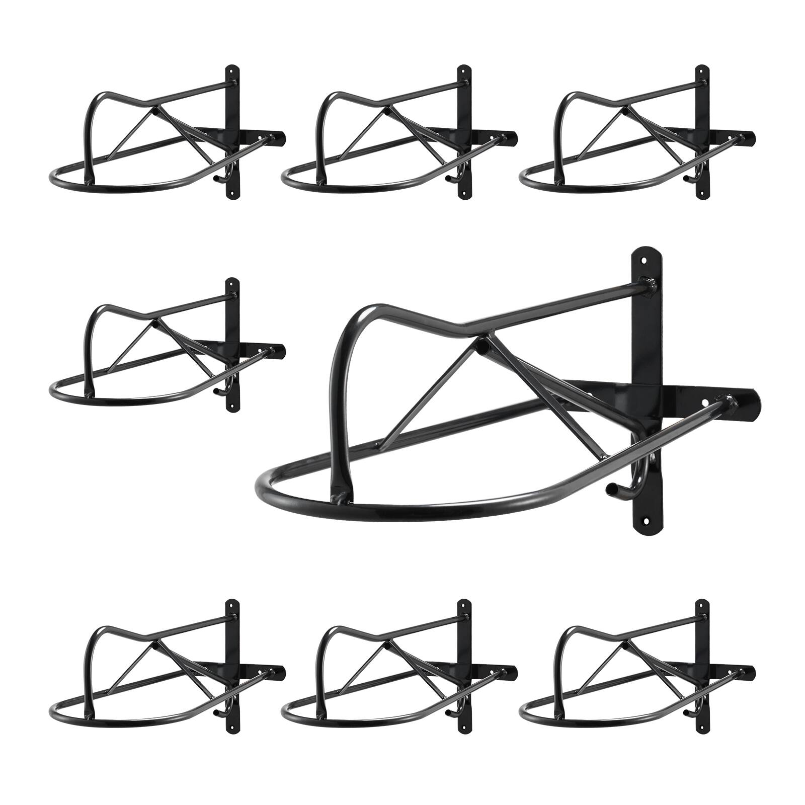 Alt View 5. VEVOR - Wall Mount Saddle Rack, 27.3 x 16.3 x 12.5 in, 8 Packs Horse Saddle Rack with Pad Bar, Portable Saddle Stand for English - Matte Black.