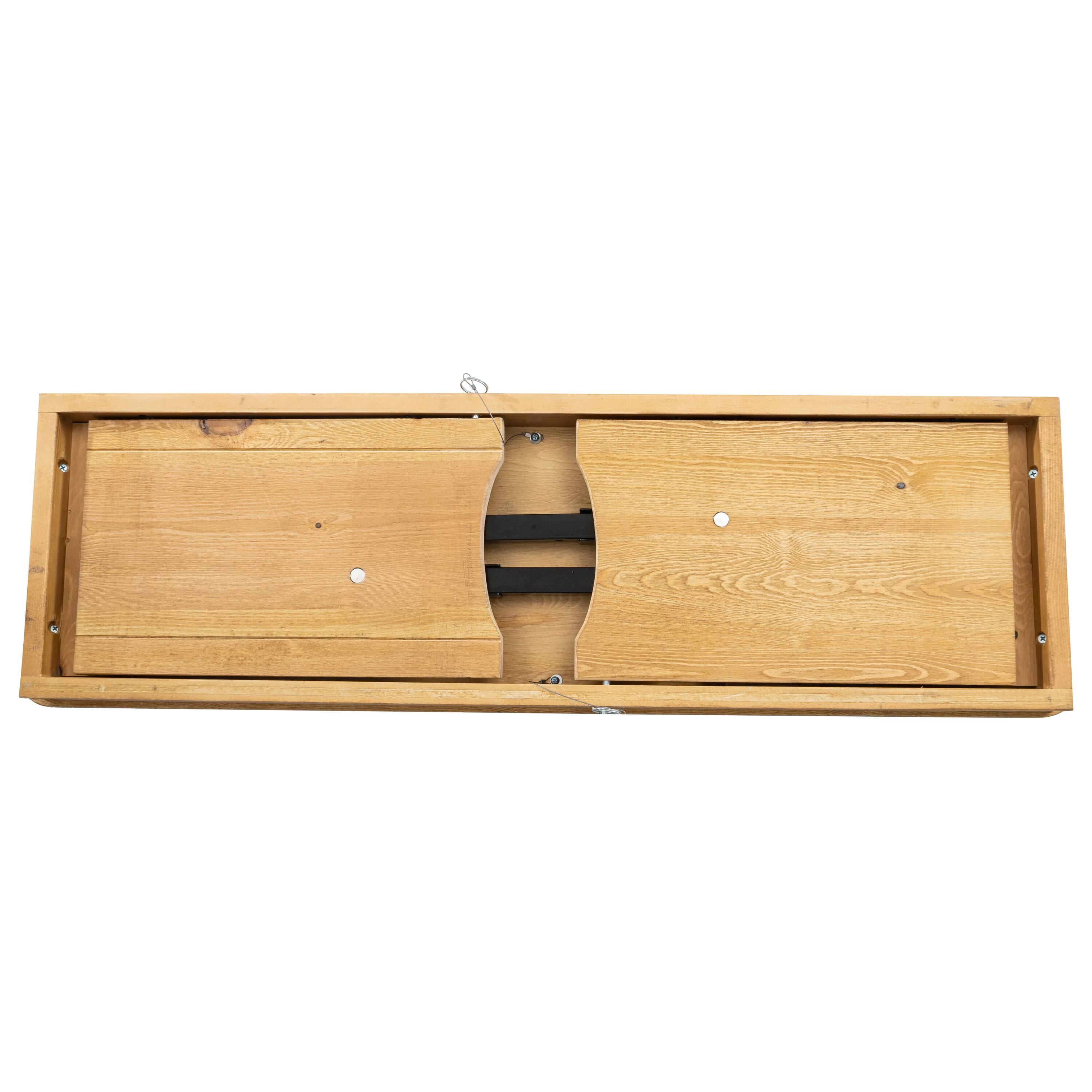Alt View 10. Emma + Oliver - 40" x 12" Antique Rustic Solid Pine Folding Farm Bench - Portable Bench - Light Natural.