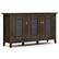 Front. Simpli Home - Bedford Wide Storage Cabinet - Dark Tobacco Brown.