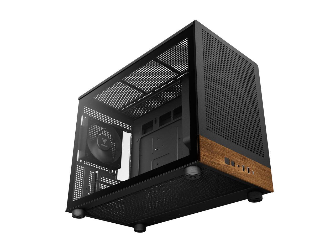 Alt View 5. GAMDIAS - Gamdias ATHENA M4M WOOD Mini PC Case, 3 PWM Fans, 395mm GPU, ATX PSU, 360mm Radiator - Wood.
