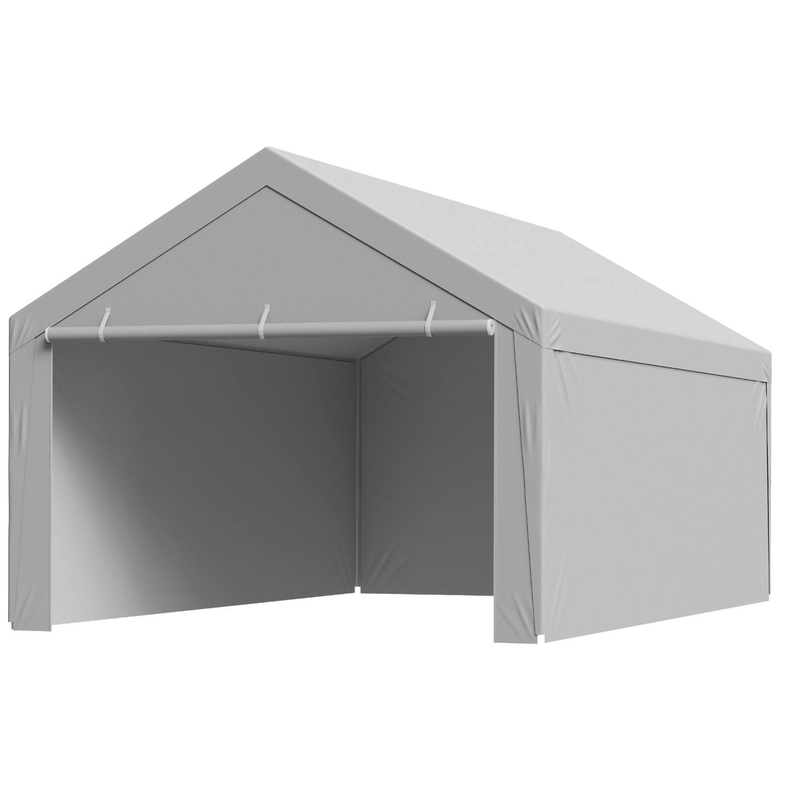 Alt View 5. VEVOR - Carport Replacement Canopy, 13 x 20 ft Potable Garage Tent Top Tarp with Sidewalls, UV-Resistant & Waterproof - Grey.