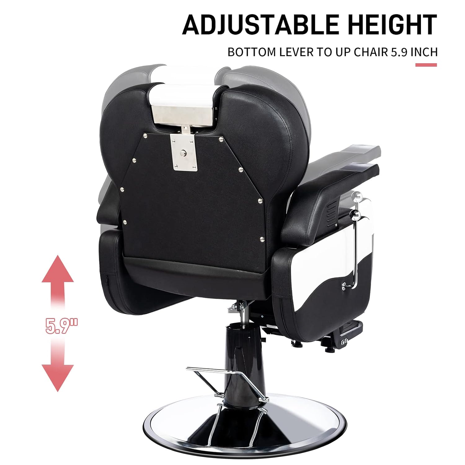 ADJUSTABLE HEIGHT  
BOTTOM LEVER TO UP CHAIR 5.9 INCH
