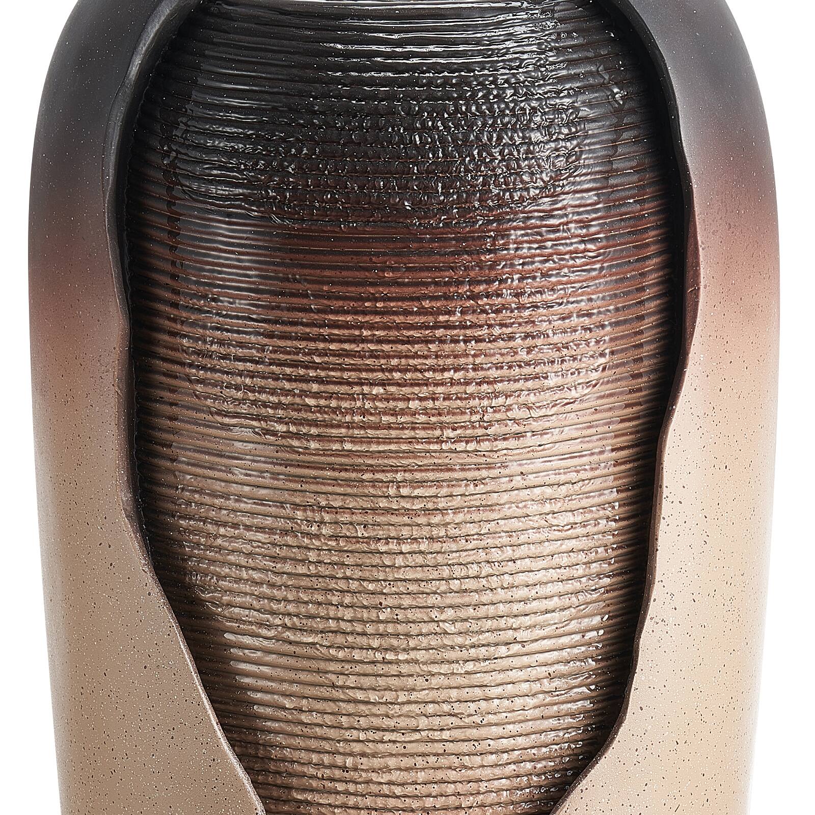 Alt View 5. VEVOR - Outdoor Water Fountain, 30.71-Inch Tall Glazed Jar Design with LED Light and Pump, 1-Tier Floor Standing Fountain - Ebony.