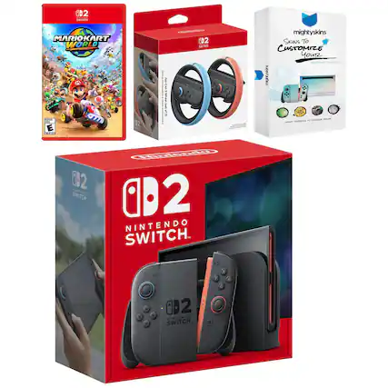 D2 I CaCN MARIOKART WORLD - SUL E : 2 I 148 wwodr | - Wheel I i P 5 ua & na 002 I mightyskins SKINS To CUSTOMIZE YOUR NINTENDO SWITCH - 0D2 NINTENDO SWITCH X A 3
Corrected text:
- Mario Kart World
- Joy-Con Wheel Set
- Mightyskins Skins to Customize Your Nintendo Switch
- Nintendo Switch