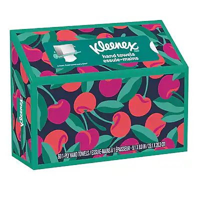 Kleenex
hand towels
essuie-mains
60 1-Ply Hand Towels / Essuie-Mains 1 Faisceau
9.1" x 9.1" / 23.1 cm x 23.1 cm
60-1/2" Hand Towels / Essuie-Mains 1 Faisceau - 817.60 g / 211 x 203 cm