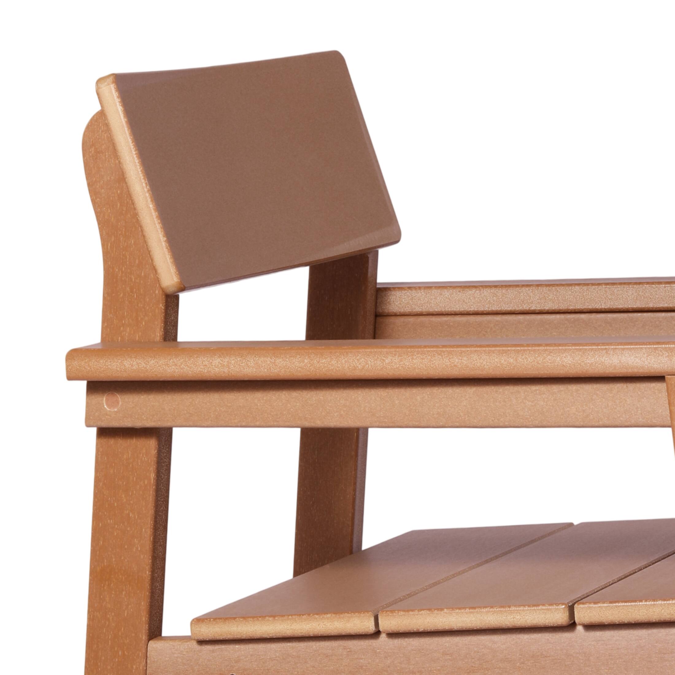 Alt View 2. WestinTrends - WestinTrends Paloma Modern HDPE Outdoor Patio Dining Arm Chairs (Set of 2) - Teak.