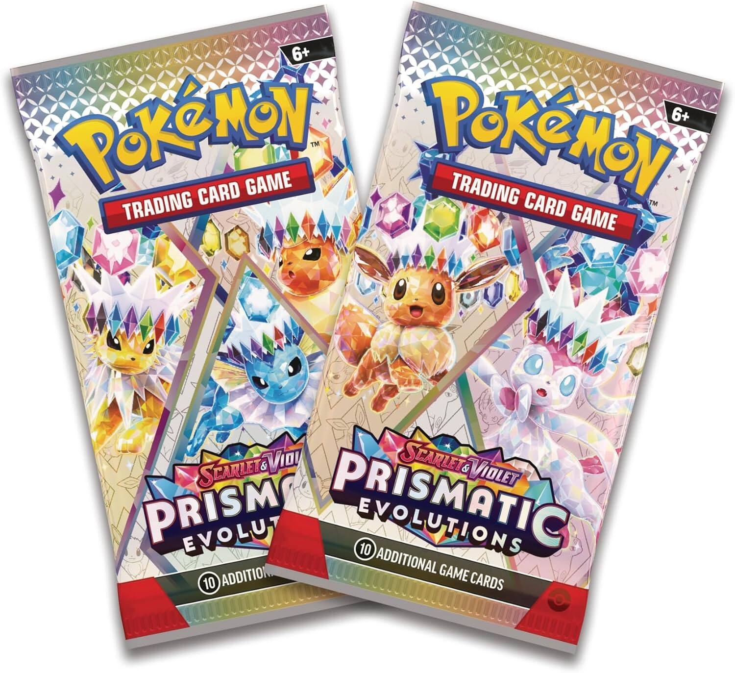 6+ Pokémon Trading Card Game  
Scarlet & Violet  
Prismatic Evolutions  
10 Additional Game Cards