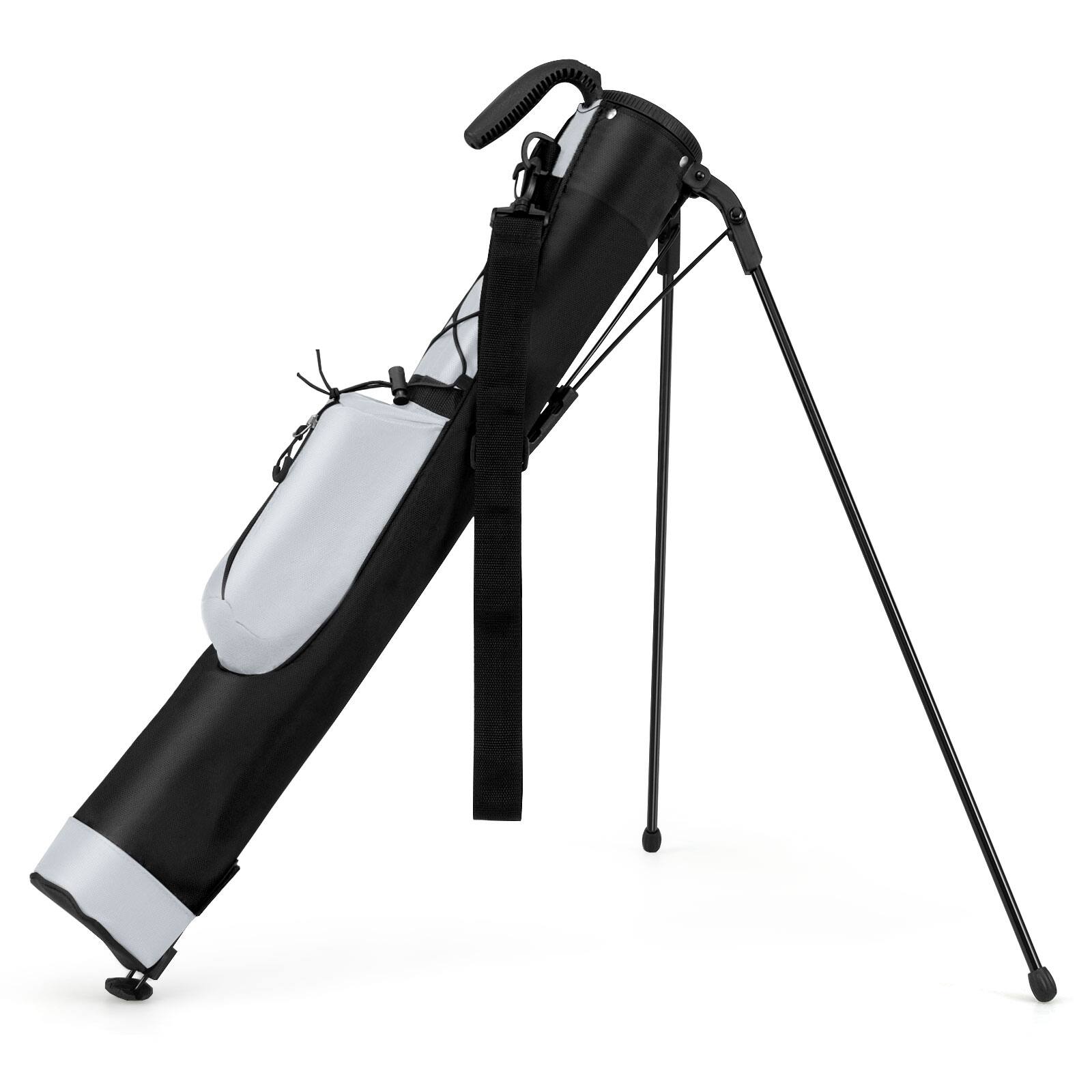 Alt View 8. Gymax - Gymax Lightweight Golf Stand Bag Par 3 & Executive Courses Carry Bag Shoulder Strap Gray - Gray.