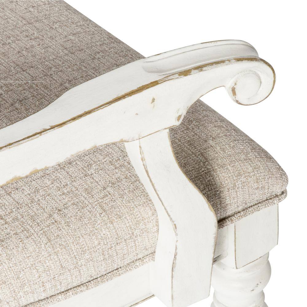 Alt View 2. Liberty Furniture Industries - Magnolia Manor Splat Back Upholstered Arm Chair (RTA) in Antique White - White.