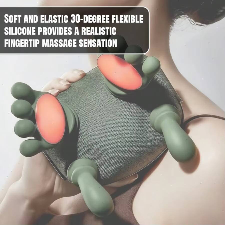 SOFT AND ELASTIC 30-DEGREE FLEXIBLE SILICONE PROVIDES A REALISTIC FINGERTIP MASSAGE SENSATION